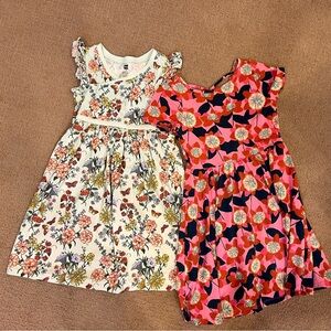 Tea Collection Floral Kids Dresses - White and Red